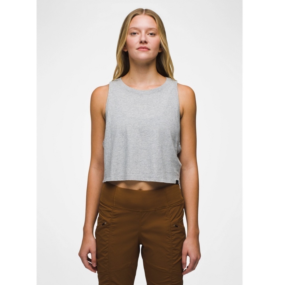 PrAna Everyday Crop Tank, Heather Gray, Size XL